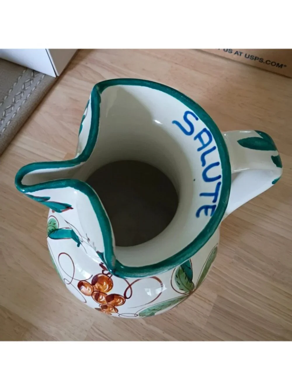 Vintage Italian Ceramic Pitcher Hand Painted Made in Italy